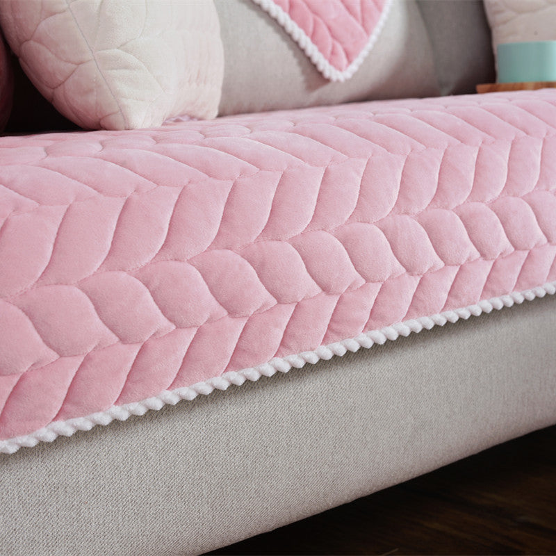 Thicken Plush Quilted Sofa Towel Universal Sectional Sofa Cover Anti-slip Couch Covers For Sofa Warm Soft Bay Window Mat