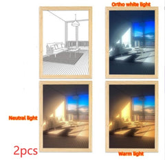 Illuminated Picture LED Decorative Light Painting Bedside Picture Style Creative Modern Simulate Sunshine Drawing Night Light Gift