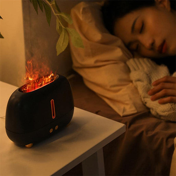 Flame Humidifier Upgraded Flame Fireplace Air Aroma USB Essential Oil Diffuser